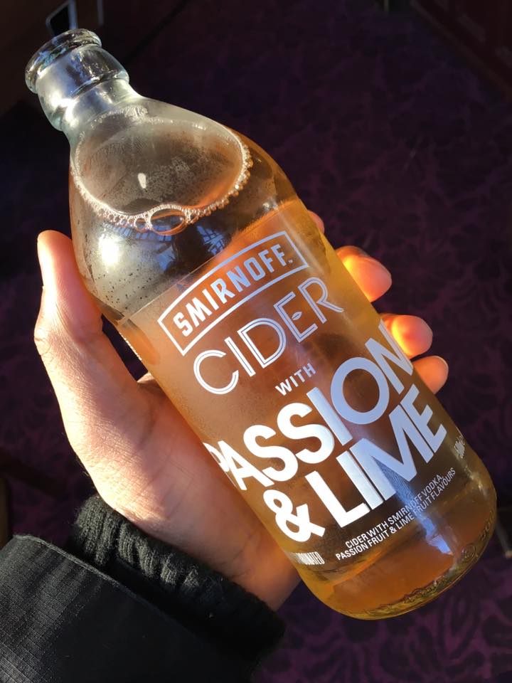 Smirnoff Cider with Passion fruit and Lime 
